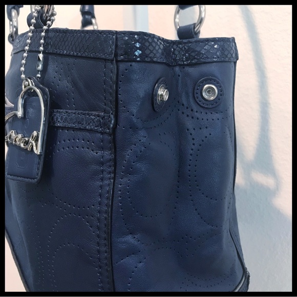 Coach Park Elevated Leather Snakeskin F19969 - Picture 3 of 11